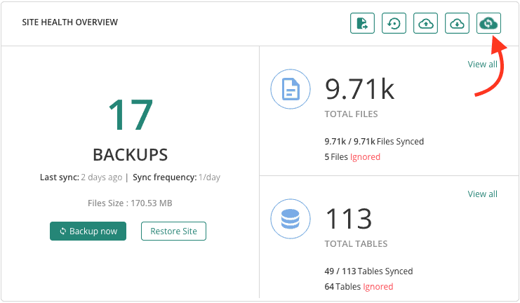 Restore via BlogVault
