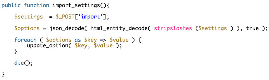 Login and Signup Popup code showing imported settings