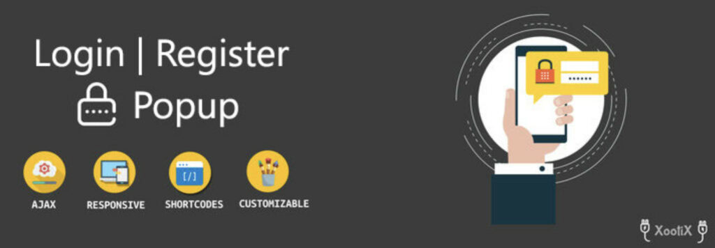 Login and Signup Popup plugin banner and feature icons