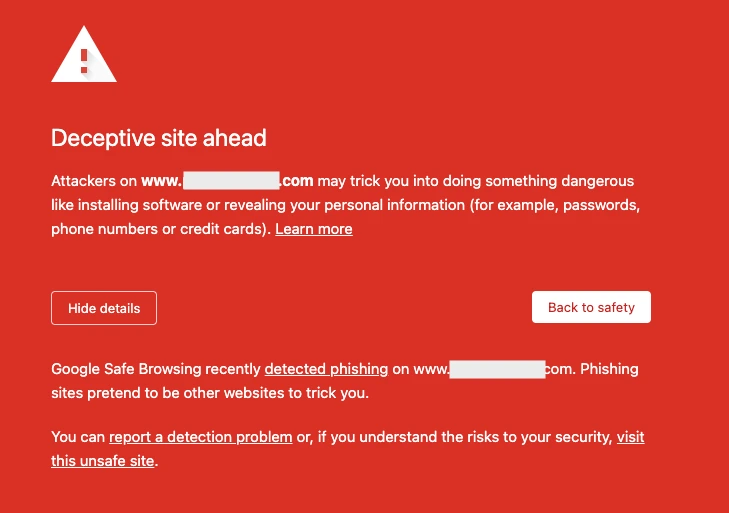 deceptive site ahead