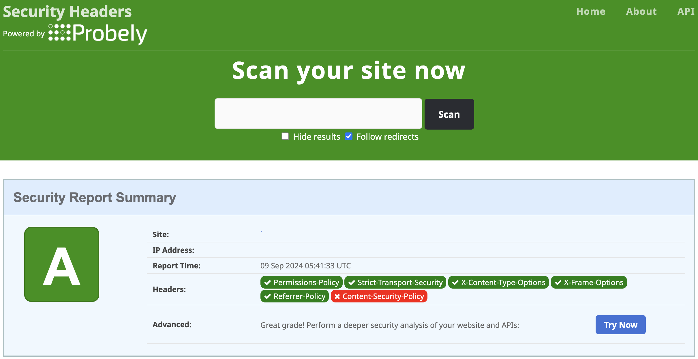 Security headers