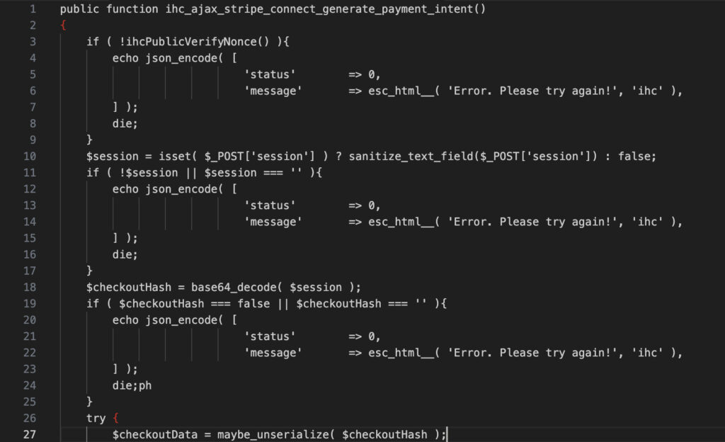 Vulnerable code 3