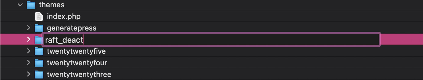 Deactivate theme by renaming the folder via FTP
