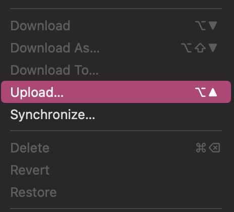 Upload files via FTP