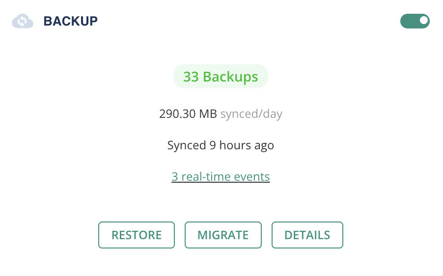 BlogVault backups