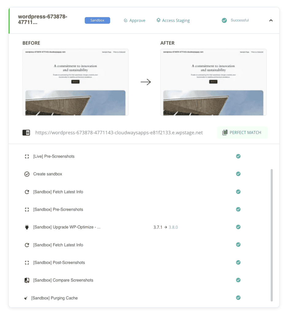 MalCare Safe Updates screen with update and restore-point controls