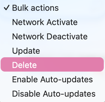 Delete plugins and theme in bulk
