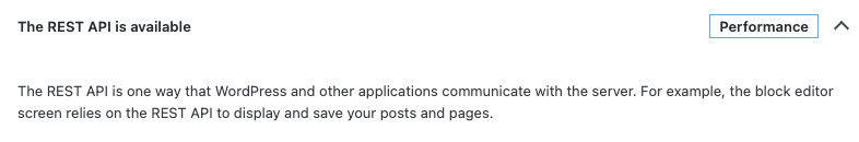 REST API check