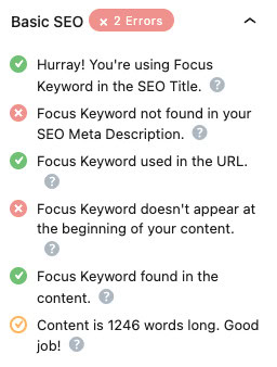 RankMath basic SEO guidelines
