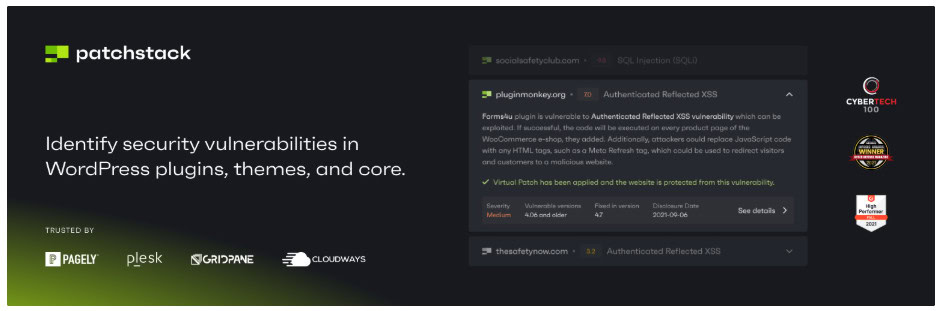 Patchstack dashboard overview for WordPress vulnerability protection