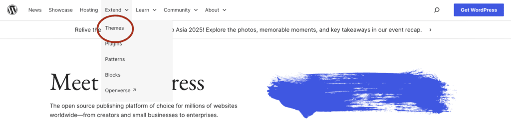 Download button for a theme in the WordPress.org theme directory