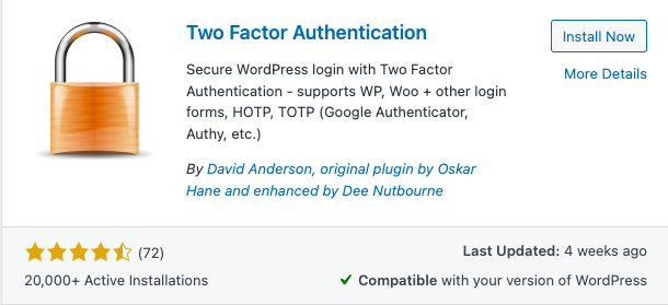two factor authentication install
