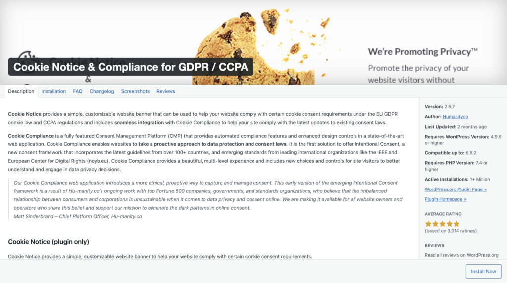 Cookie Notice and Compliance banner preview