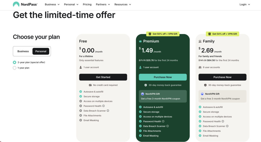 Nordpass pricing