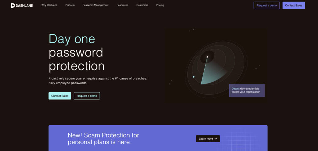 Dashlane homepage
