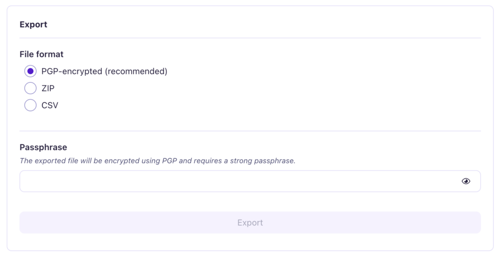 Export Proton Pass