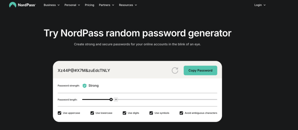 Nordpass password generator