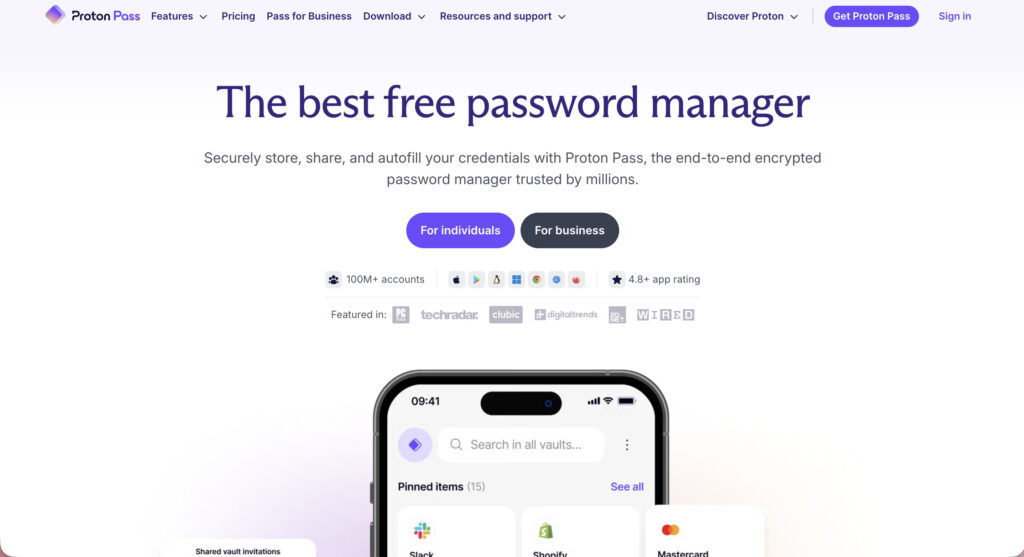 homepage proton pass