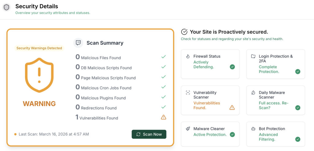 Security details malcare