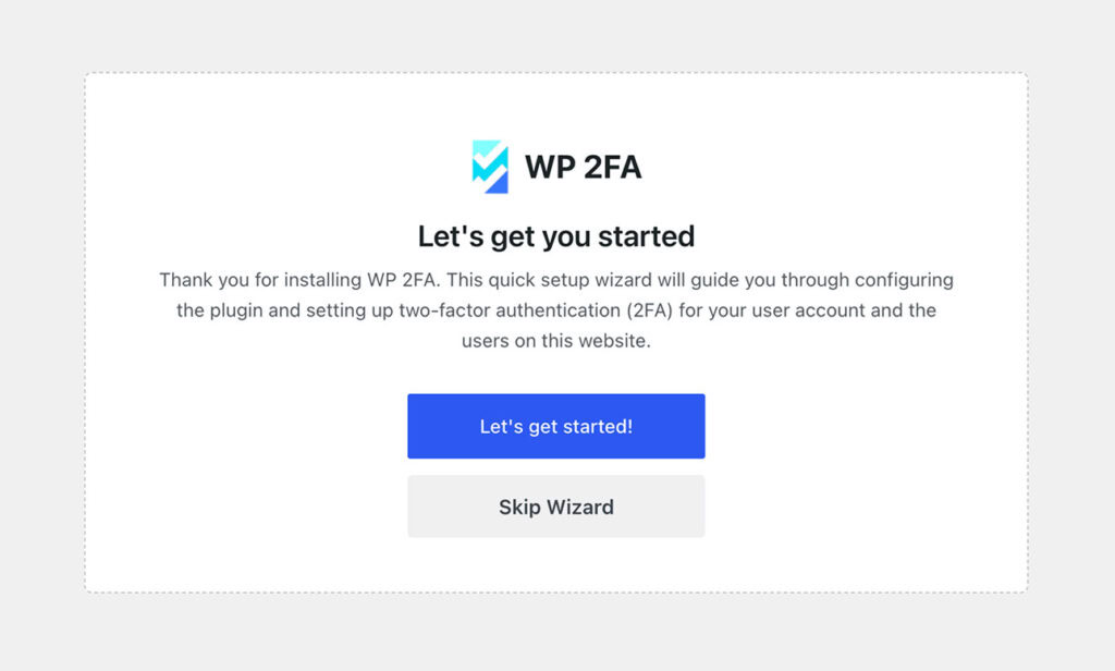 WP 2FA authentication method settings