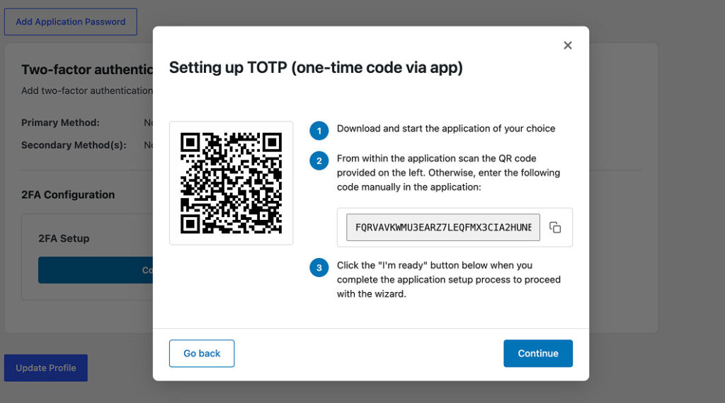 WP 2FA WordPress login verification screen