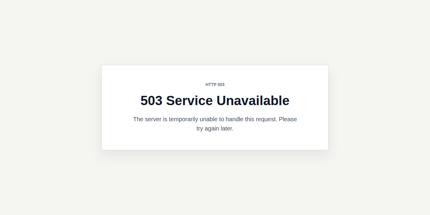 Generic 503 Service Unavailable page