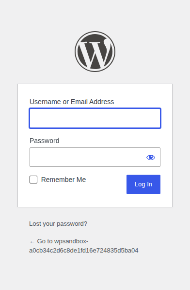 Normal WordPress login screen before a lockout