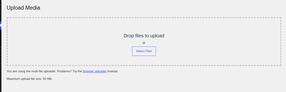 WordPress media upload screen showing where upload-size checks begin