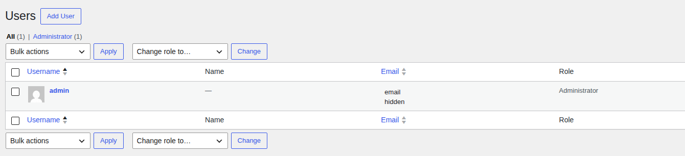 WordPress users list for access review after a hack