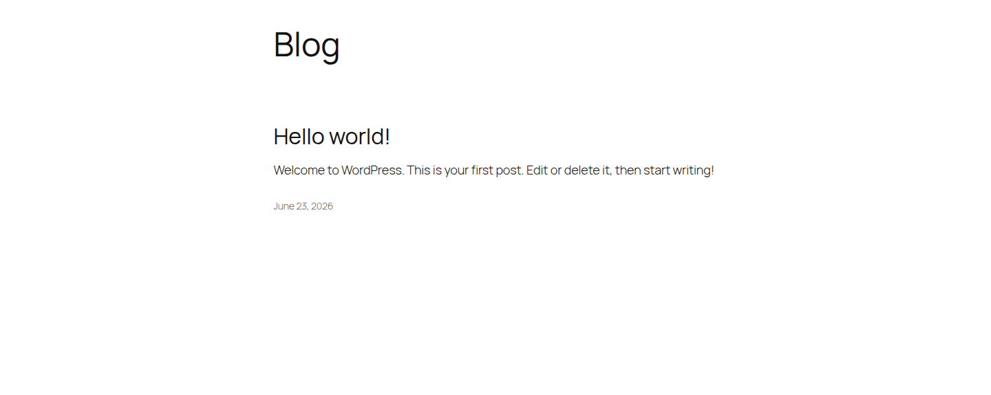 WordPress frontend homepage smoke test after a PHP update
