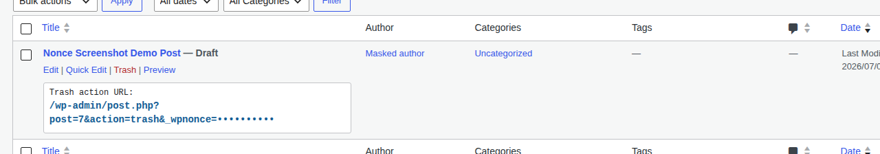 WordPress admin post action URL with masked _wpnonce value