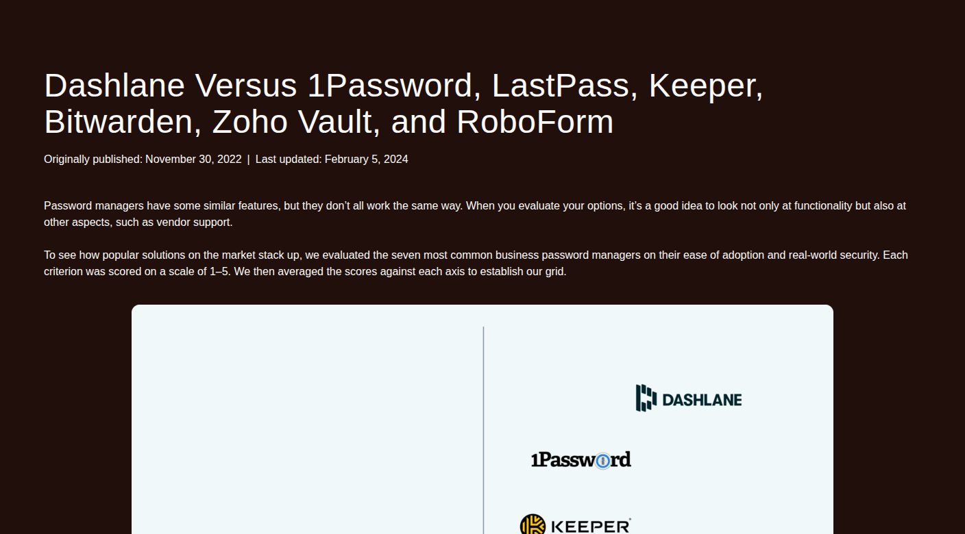 Dashlane password manager positioning overview