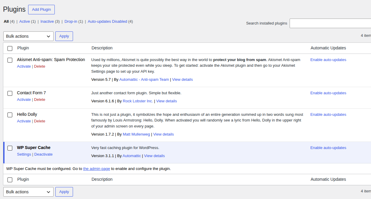 WordPress plugins list for checking the plugin tied to a failing nonce action