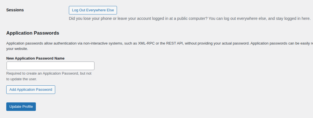 WordPress profile security controls for reducing administrator account risk