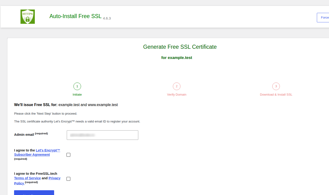Auto-Install Free SSL certificate workflow