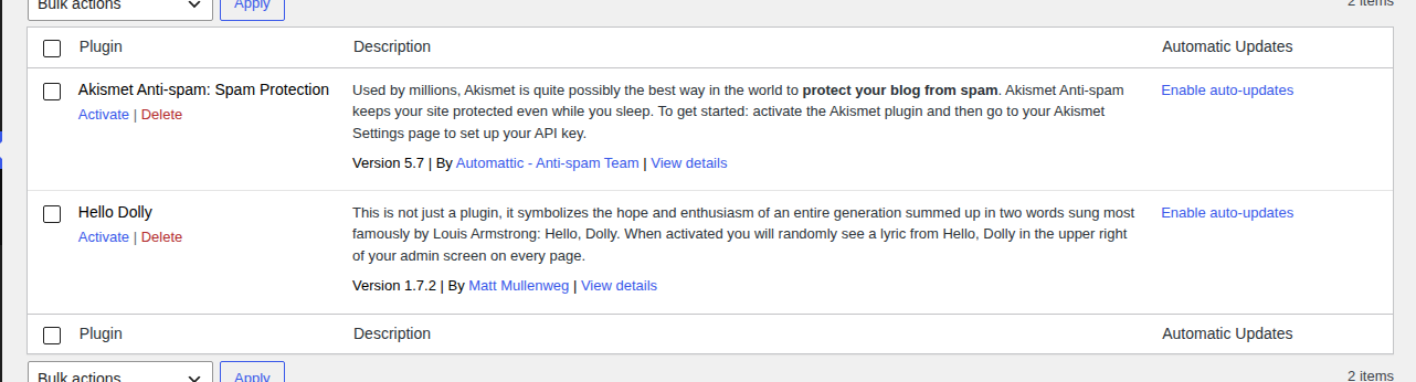 WordPress Plugins screen used for post-update troubleshooting