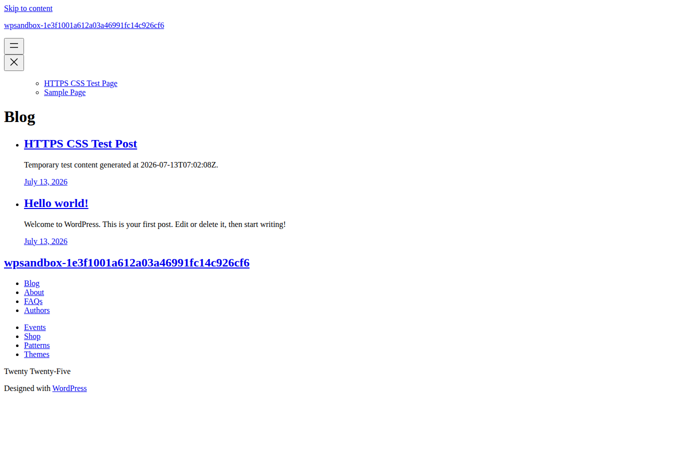 Frontend page visibly unstyled after a blocked stylesheet request