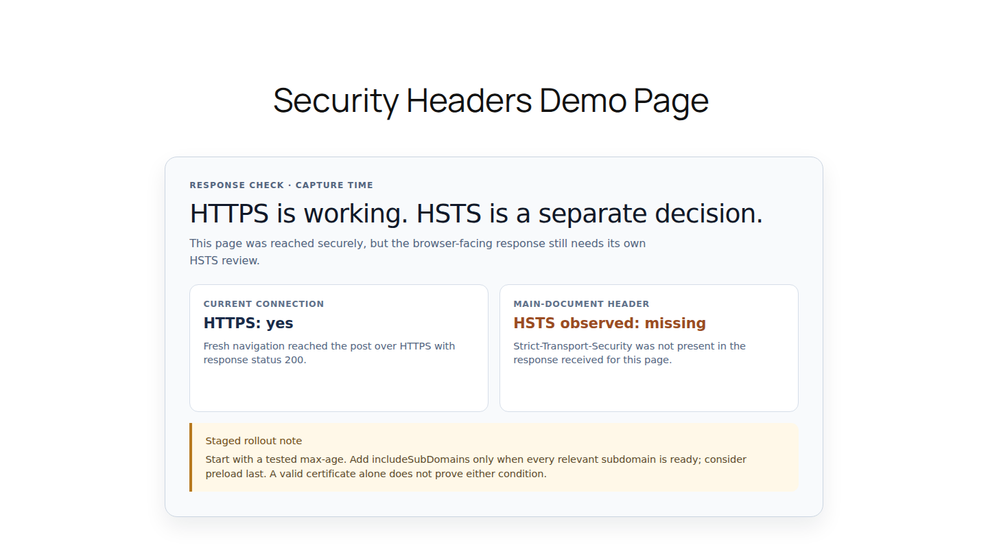 HTTPS readiness check before enabling HSTS