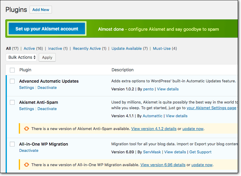 outdated plugins